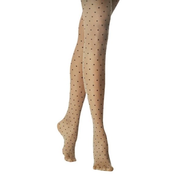 A New Day Fashion Tights Women's Size L/XL High Waist Polka Dots Stylish 1 Pair